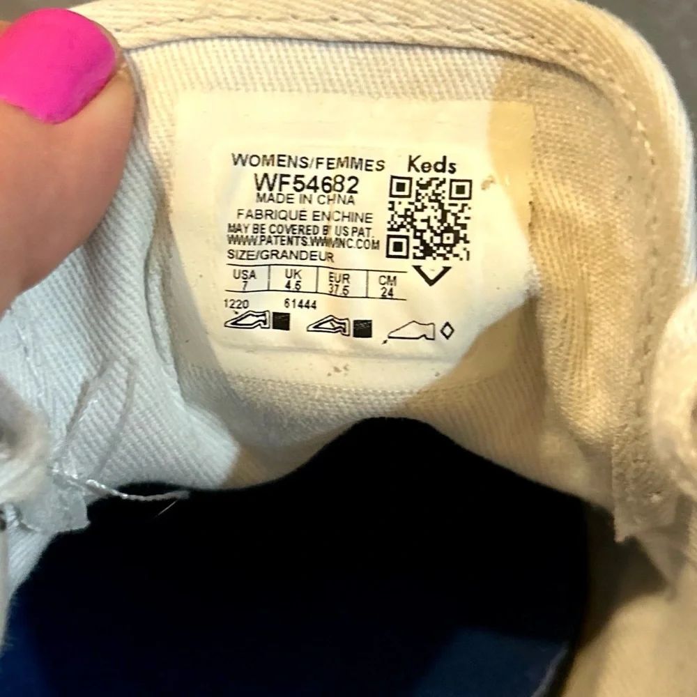 Keds Kickstart White Off-White Canvas Lace-Up Sneakers Distressed W 7 90s Y2K